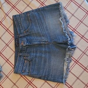 J Crew Mercantile Cutoff Denim Boy Shorts Frayed Hem Women's Jean L1648
